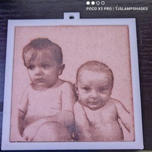 Laser engraved photo