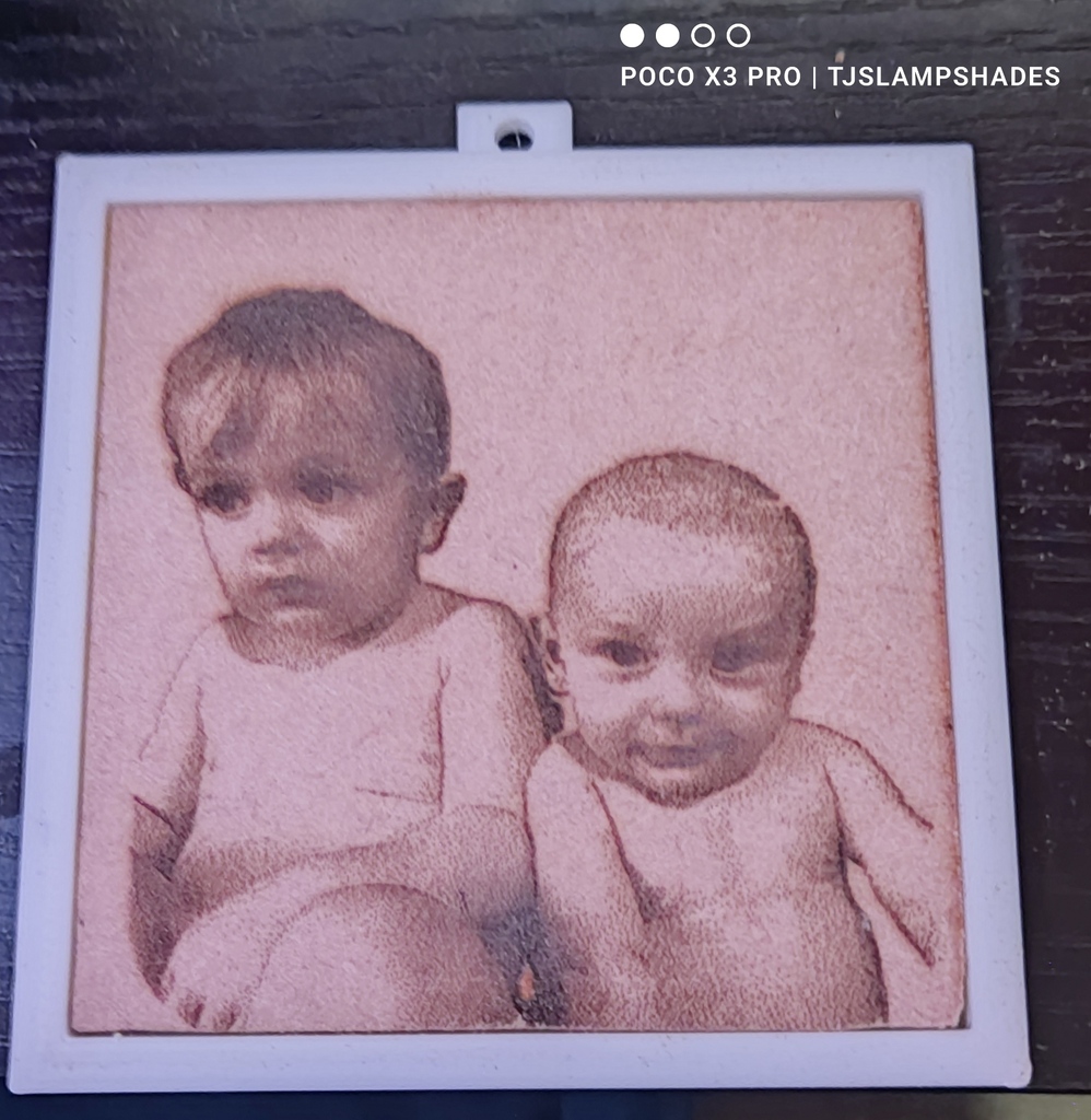 Laser engraved photo